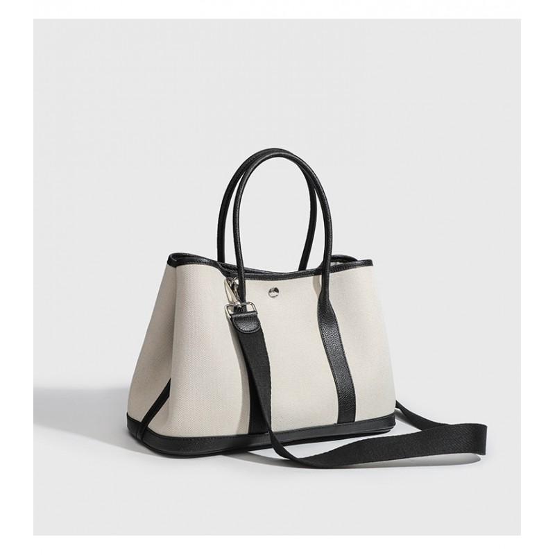 Large Capacity Canvas Tote Bag Women Design Soft Medium Size Shoulder With Zip Pocket ID Slot