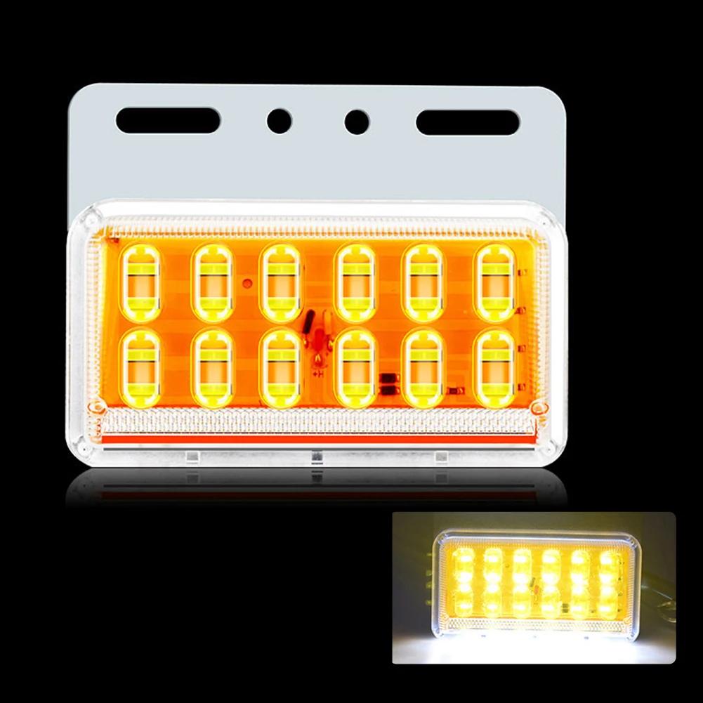 Универсальные 24 В 12 светодиодов Боковые габаритные огни для автомобиля Грузовик Внешние огни автомобиля Сигнальная лампа указателя поворота Предупреждение Задний фонарь Прицеп Грузовик