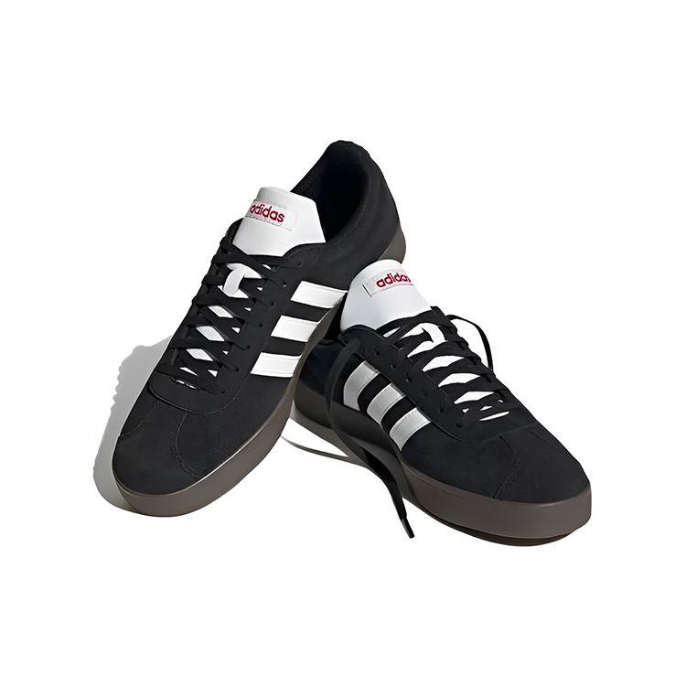 adidas VL Court 2.0 Лайфстайл Синтетическая кожа Амортизация Низкий верх Кеды для скейтбординга Унисекс Кроссовки Черный Белый HQ1801