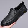 2025 Summer Shoes for Men Genuine Leather Sandals New Hollow Out Slip-on Loafers Fashion Breathable Leather Casual Shoes