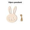 10 шт. пасхальных деревянных вырезок в виде кролика, набор пустых бирок для поделок, набор самодельных художественных изделий в форме кролика, подвесное украшение, 7 стилей