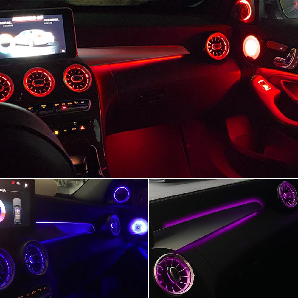 3/64 Цвета Подсветка салона для переднего пассажира и подсветка ног Декоративное освещение салона для Mercedes-Benz C/GLC Class W205 X253