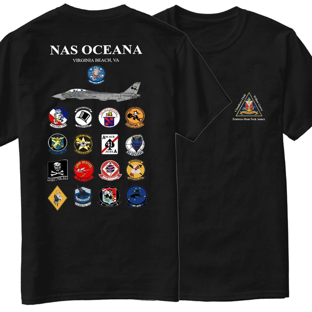 Naval F-14 Tomcat NAS Oceana D2 Squadron T-Shirt Short Sleeve Casual 100% Cotton O-Neck Summer Unisex T-shirt Size S-3XL