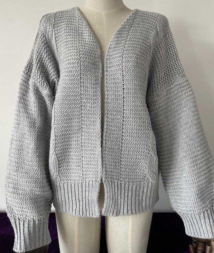 Women's Long Sleeve Batwing Cardigan Sweater - Plush, Loose, Plus Size Knitted Outerwear