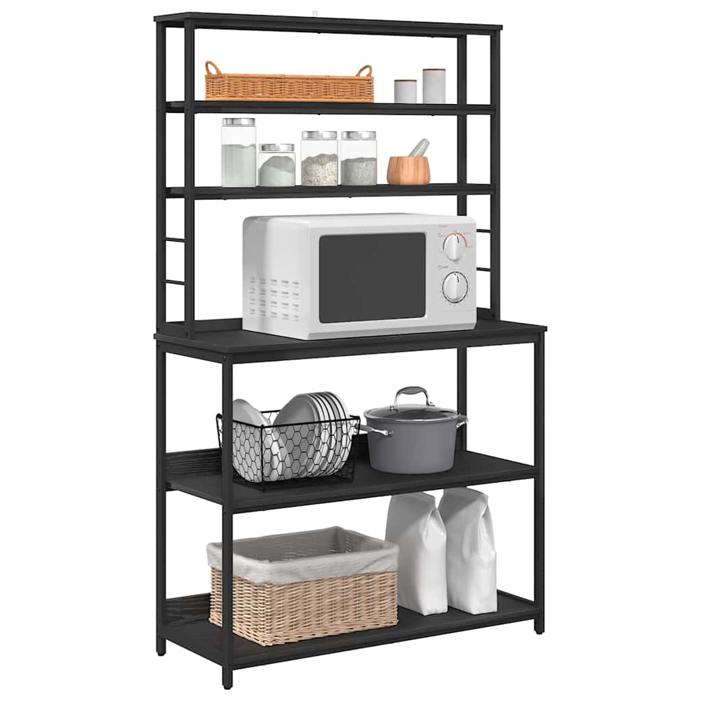Kitchen Shelf Black Oak Effect 100 x 40 x 168 cm