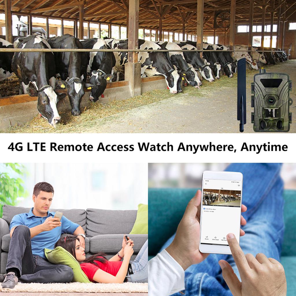 4G Лесная камера 4K Охотничья камера с SIM-картой 60 МП Фотографии Быстрый спуск Камера для дикой природы Инфракрасная камера Ночное видение