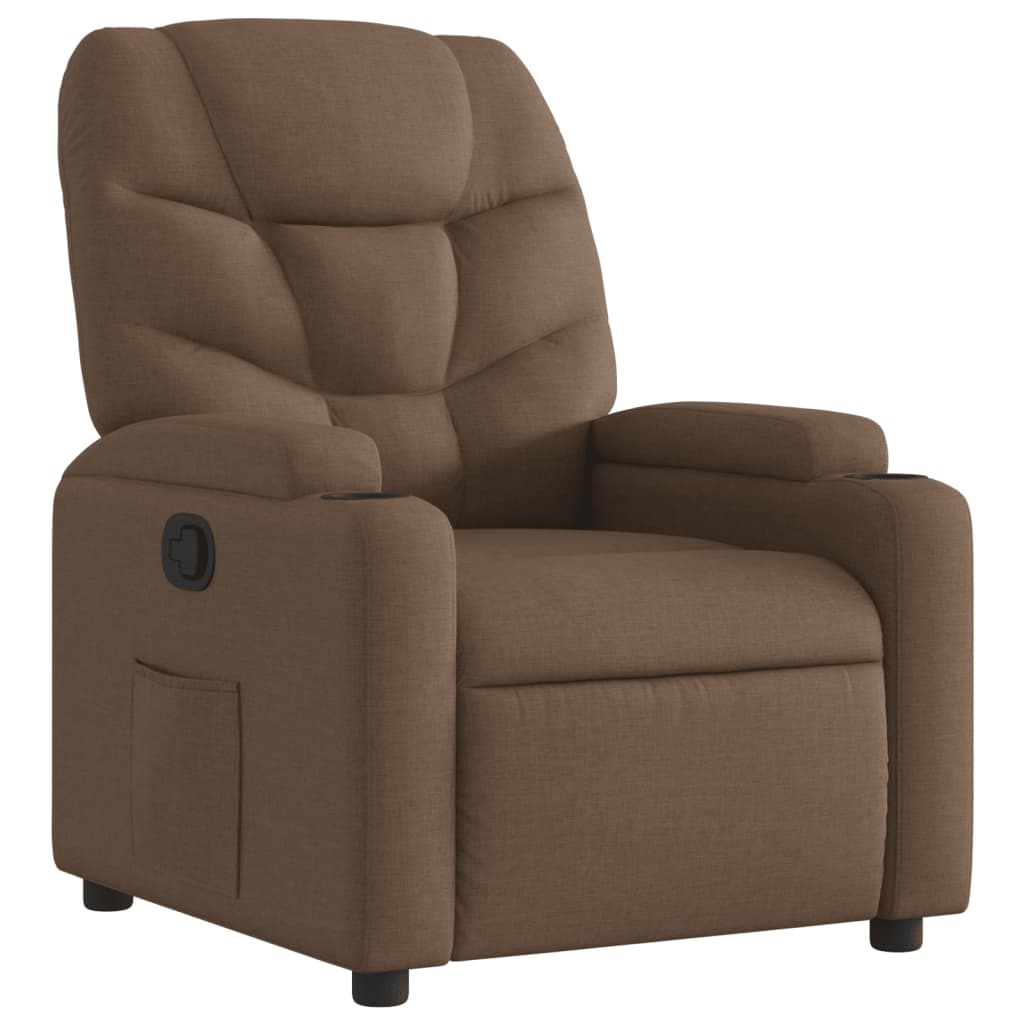 Recliner Chair Brown Fabric