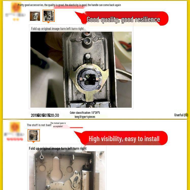 Желтая внутренняя дверная ручка с противовзломной торсионной пружиной для раздвижной двери отеля или ванной комнаты.