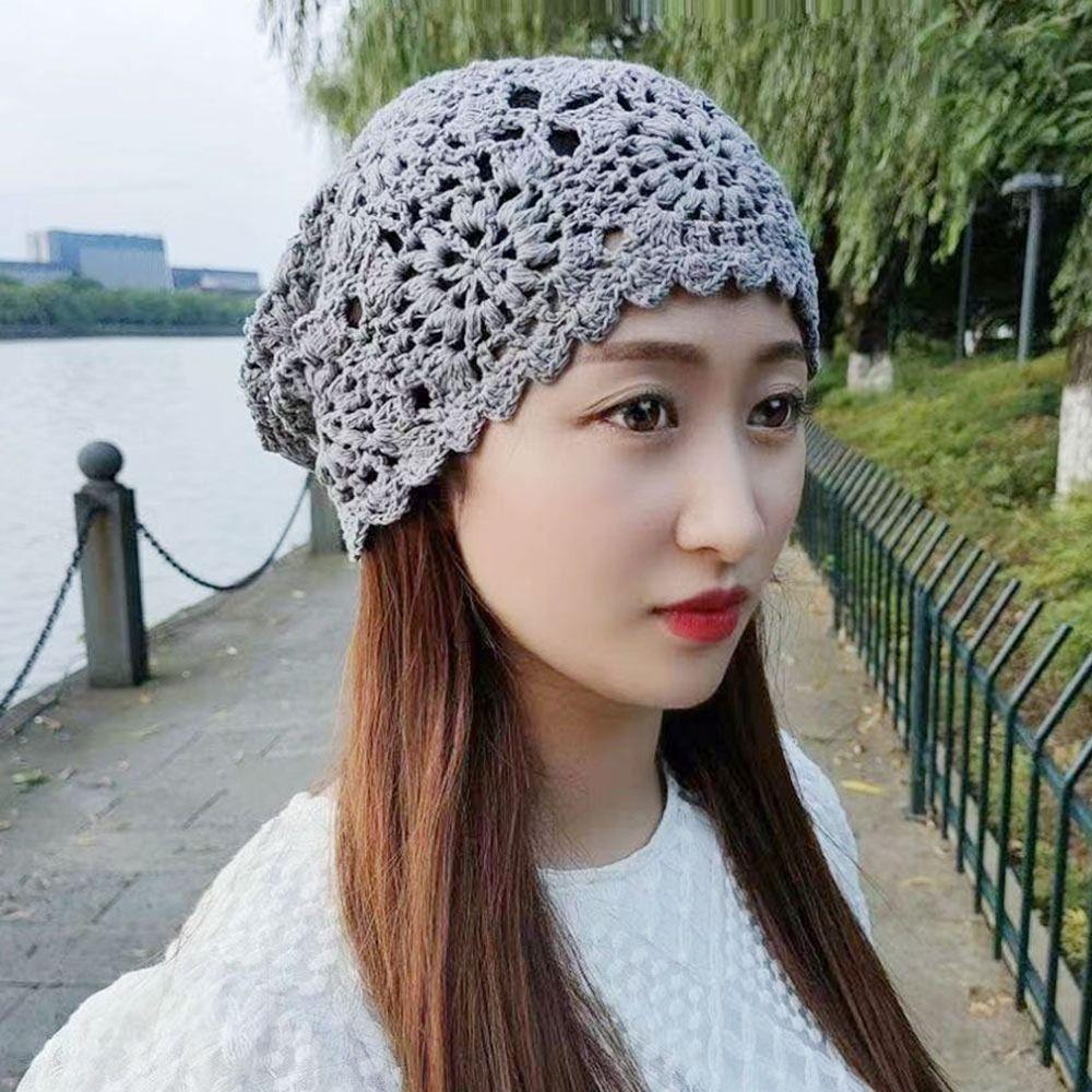 Повседневная беретная кепка с выдолбленным солнцезащитным козырьком, дышащая вязаная шапка для женщин
