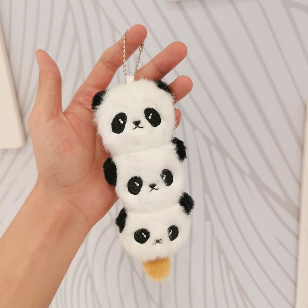 Adorable Cartoon Panda Sugar Gourd Plush Keychain Fun Backpack Pendant Toy Gift