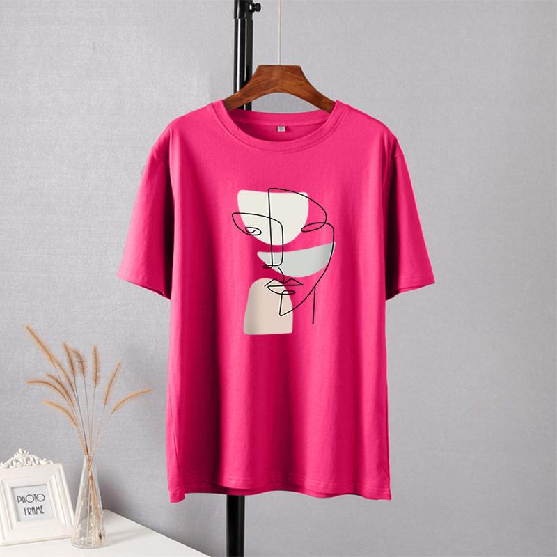 Shellsuning элегантная футболка с принтом персонажей, женские летние шикарные повседневные футболки, хлопковый джемпер, пуловер большого размера, женские топы