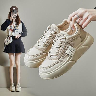 Весенние белые кроссовки на платформе в корейском стиле для женщин - Повседневная уличная одежда, SH502