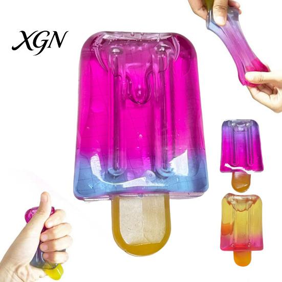 Gradient Color Ice Stick Toy Squeeze Stress Relief Simulation Cream Anxiety Lolly Sensory Hand Exercise Relaxation Tool Summer Party Gift Ball
