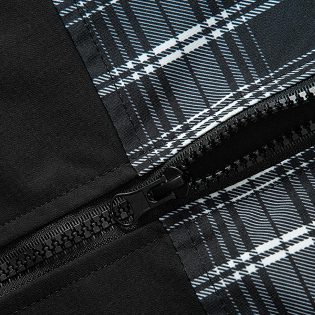 Мужская повседневная двухсторонняя куртка с цветными блоками, Мужская свободная лоскутная клетчатая куртка