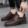 Leather Casual Autumn New Men Shoes Brogue Casual Shoes Men Genuine Leather Shoes Work Boots Business Casual Sneakers