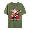 Santa Playing Guitar Funny Christmas Classic Guitar Santa T-Shirts Autumn 100% Cotton Top T-Shirts Student Tee Shirts
