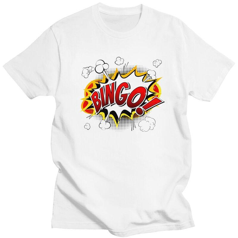 Custom Hot Game Bingo T Shirt for Men Pure Cotton Tshirt Fashion Tees Short Sleeves Tshirt Clothing