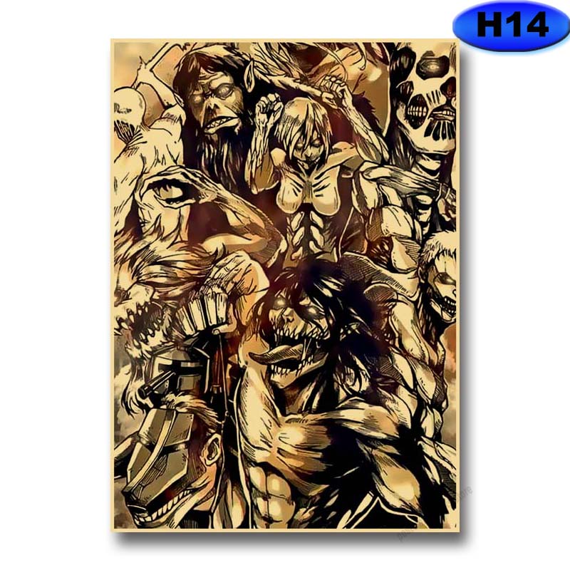 Attack On Titan Season 4 Poster Retro Kraft Paper Posters Prints Anime Decor Home Living Room Bar Art Painting Wall Stickers