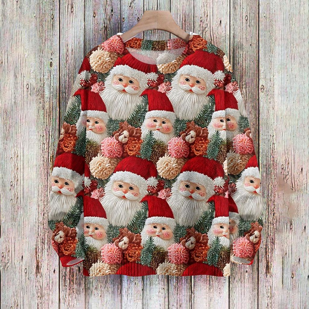 Christmas Sweatshirts For Women Knit Sweater Cute Shirt Fall Crewneck Pullover Tops