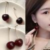 2023 Trendy Cherry Earrings: Cute, Energetic, and Inspired by Douyin's Internet Celebrity Style.