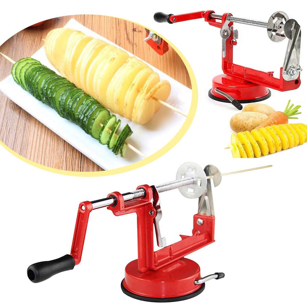Manual Steel Twisted Potato Slicer Apple Cutter Vegetable Peeler French Fry Corer Wit G8F5