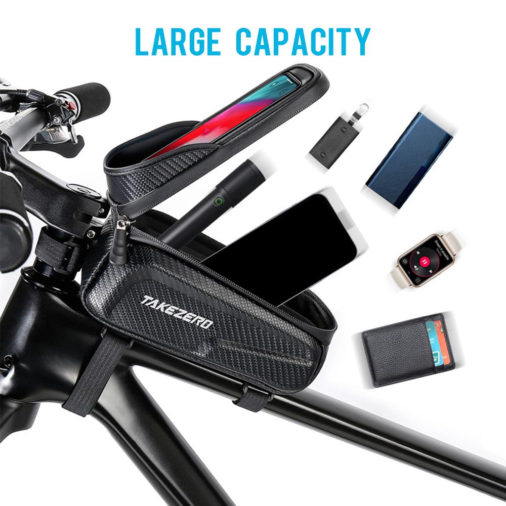 Водонепроницаемые сумки для крепления телефона на велосипеде Передняя рама Верхняя трубчатая сумка с чехлом для держателя телефона с сенсорным экраном