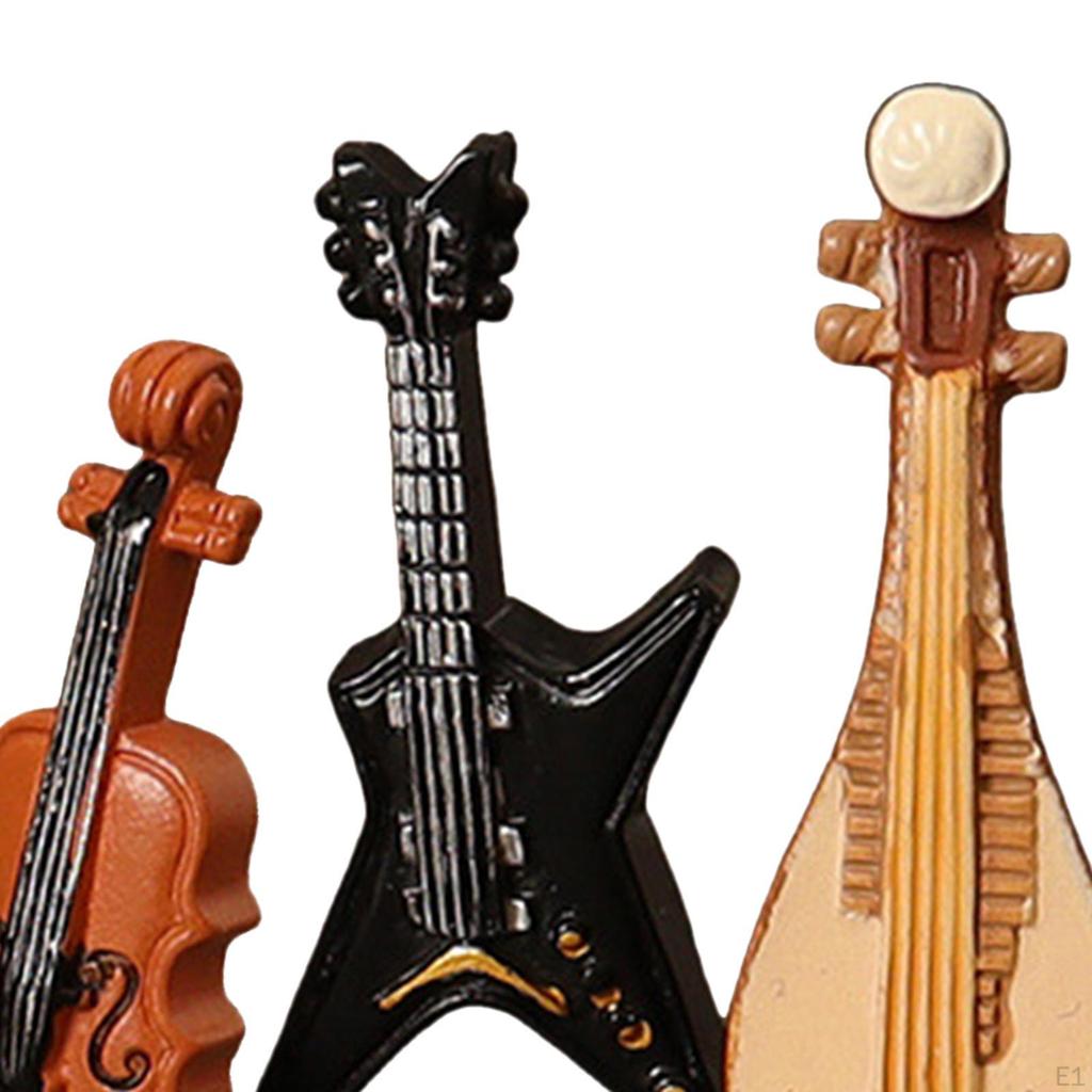 4x кукольный домик, музыкальные инструменты, миниатюрная гитара, кукольный домик ручной работы