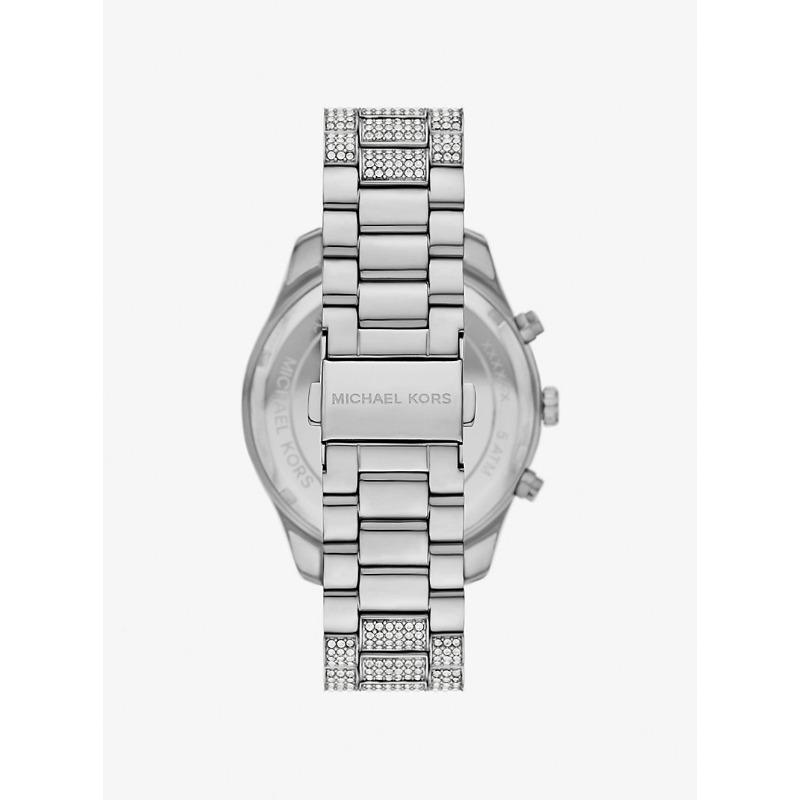 Michael Kors Большие серебристые часы Lexington Pavé MK4972