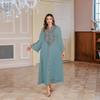 Dubai Indonesia Turkey Djellaba Women's Clothing Saudi Arabia Women's Rope Embroidery Beads Dress Dress