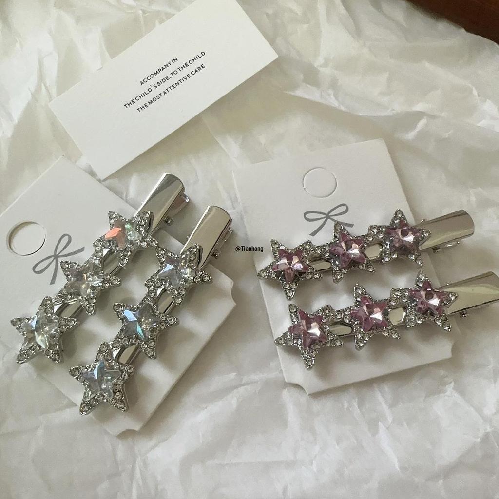 Роскошная заколка для волос в виде звезды со стразами - Сверкающая заколка-утиный клюв, инкрустированная бриллиантами