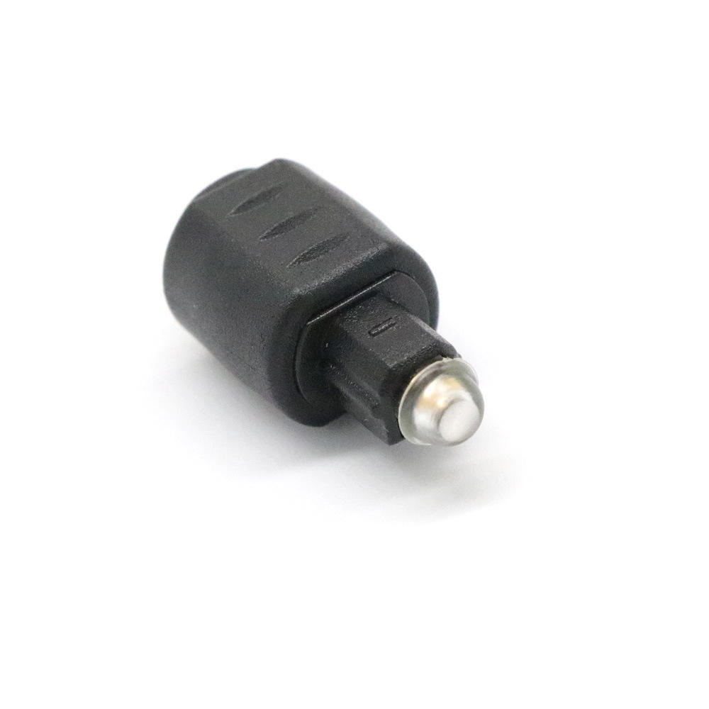 Black Round To Square 3.5mm Audio Adapter Optical Mini Jack Plug To Toslink Female To Male