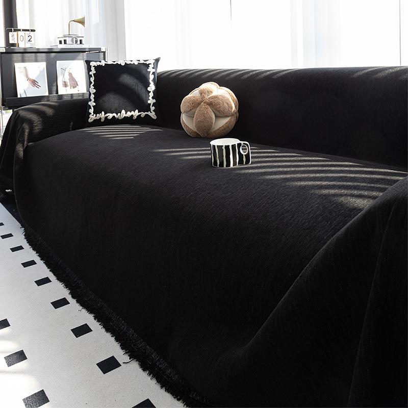 Velvet Sofa Cover With Elastic Corners, Modern Couch Cover And Reversible Sofa Slipcover For Sectional Sofas
