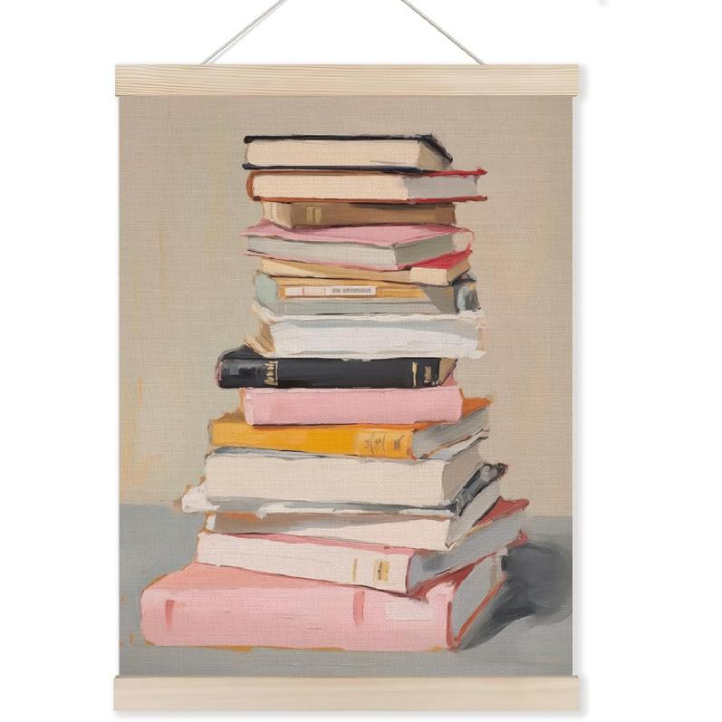 HUGANE What's the Best That Could Happen Wall Art Poster Hanger Frame, Trendy Pink pirational Quote Canvas Pictures Prints Hanging Wall Decor for