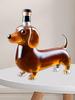 Whiskey Glass Bottle Dachshund Dog Shape Empty Liquor Bottle Decorative Decanter Animal Statue Wine Container