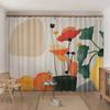 Nordic Abstract Simple Design Thin 2PCS Curtain Ins Simplicity Girl Bedroom Living Room Dining Artificial Decor Window Drapes