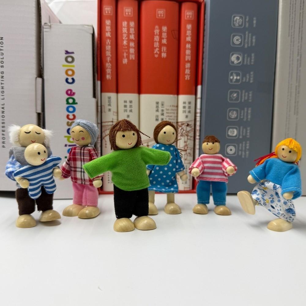 Non-Toxic Mini People Figures High-Quality Wood Dollhouse Family Set Imagination Toys