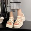 European Station Platform Muffin Shoes Roman Sandals Women's Summer 2025 New Small High Heels