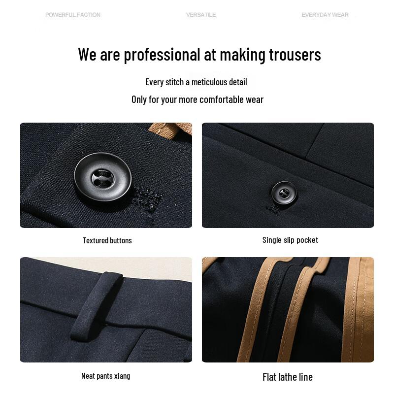 ROMON Men's Straight-Leg Casual Business Pants