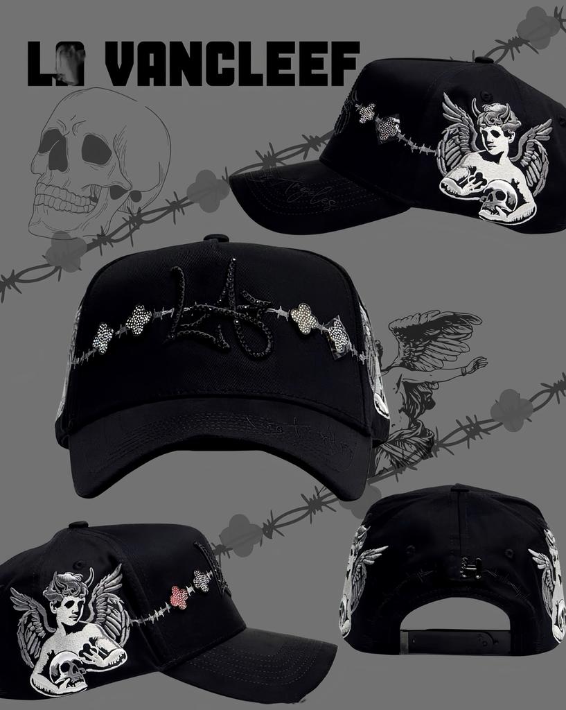 High Quality 5-Panel Curved Brim Baseball Cap with Rhinestone Embellishments Terry Fabric Dobby Style-Sporty Unisex Adult Hat