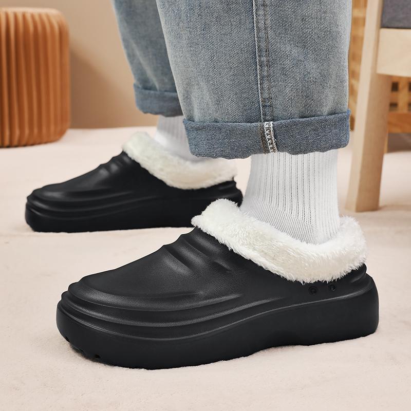 Зимние теплые кухонные клоги Нескользящие Водонепроницаемые Рабочая обувь для ресторана Ева Повар Хлопковые тапочки Размер 36-45