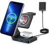 Magnetic Wireless Charger Station 3 In 1, 15W Fast Mag-Safe for iPhone 14/13/12/11, Apple Watch Ultra 8 Se 7/6/SE,AirPods Pro and Samsung Series