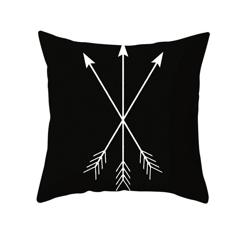 Черно-белые геометрические декоративные наволочки для гостиной, офиса, дома, наволочки для автомобиля