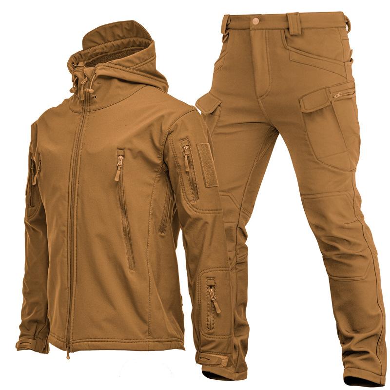 New Hunting Clothes Camouflage Clothing Military Uniform Combat Suit Soft Shell Waterproof Tactical Jacket + Pants for Camping Hiking