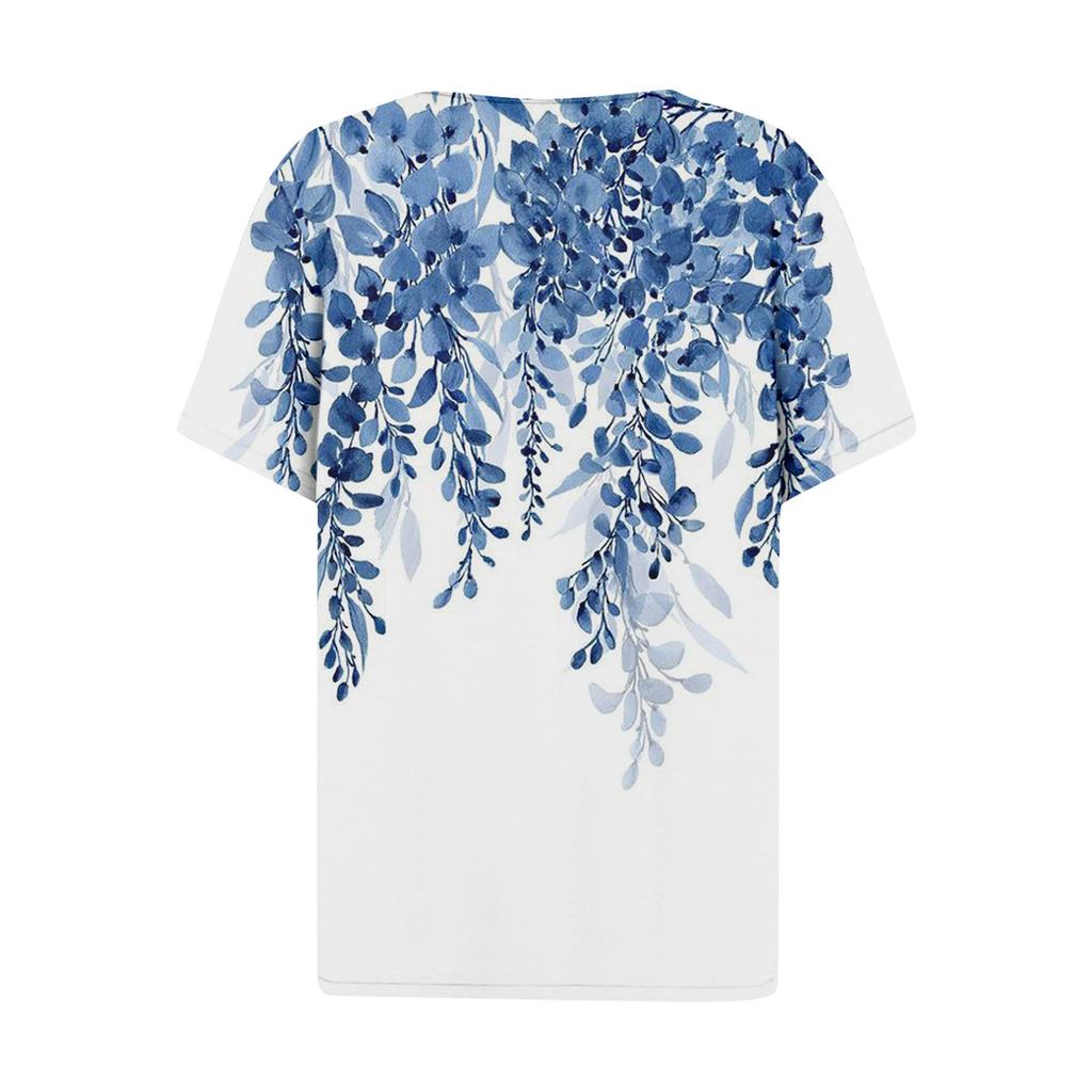 Женская модная повседневная винтажная футболка с v-образным вырезом и коротким рукавом с декоративными пуговицами, топ