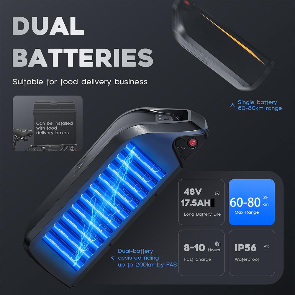 Electric Bike EMOKO 27" 500W Motor Adult Ebike 48V 25AH Max Range 100Km 7 Speed Load 120Kg Black EC27