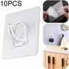 10Pcs/Pack Strong Sticky Transparent Horn Shape Reusable Anti-skid Clear Wall Hook Traceless Hooks PVC