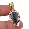 Natural Pietersite Gemstone 925 Solid Sterling Silver TwoTone Pendant 1.50" c0Q04