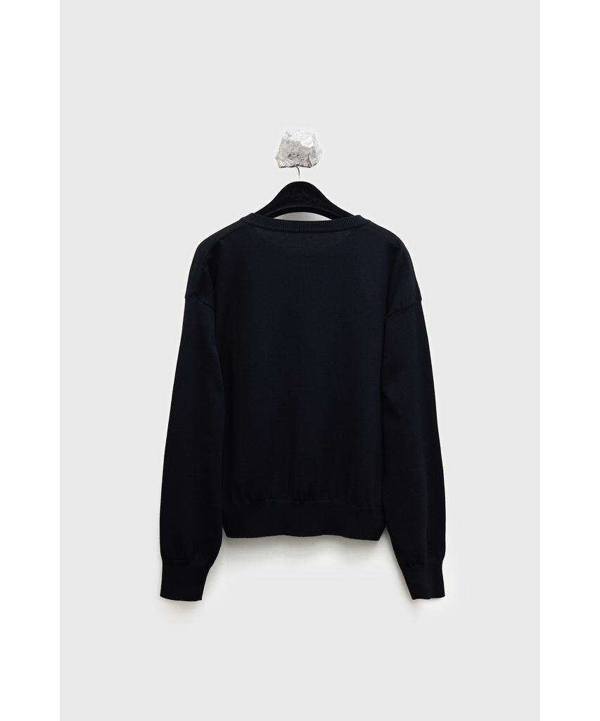 YOUTH Hidden Button Round Neck Cardigan - Black