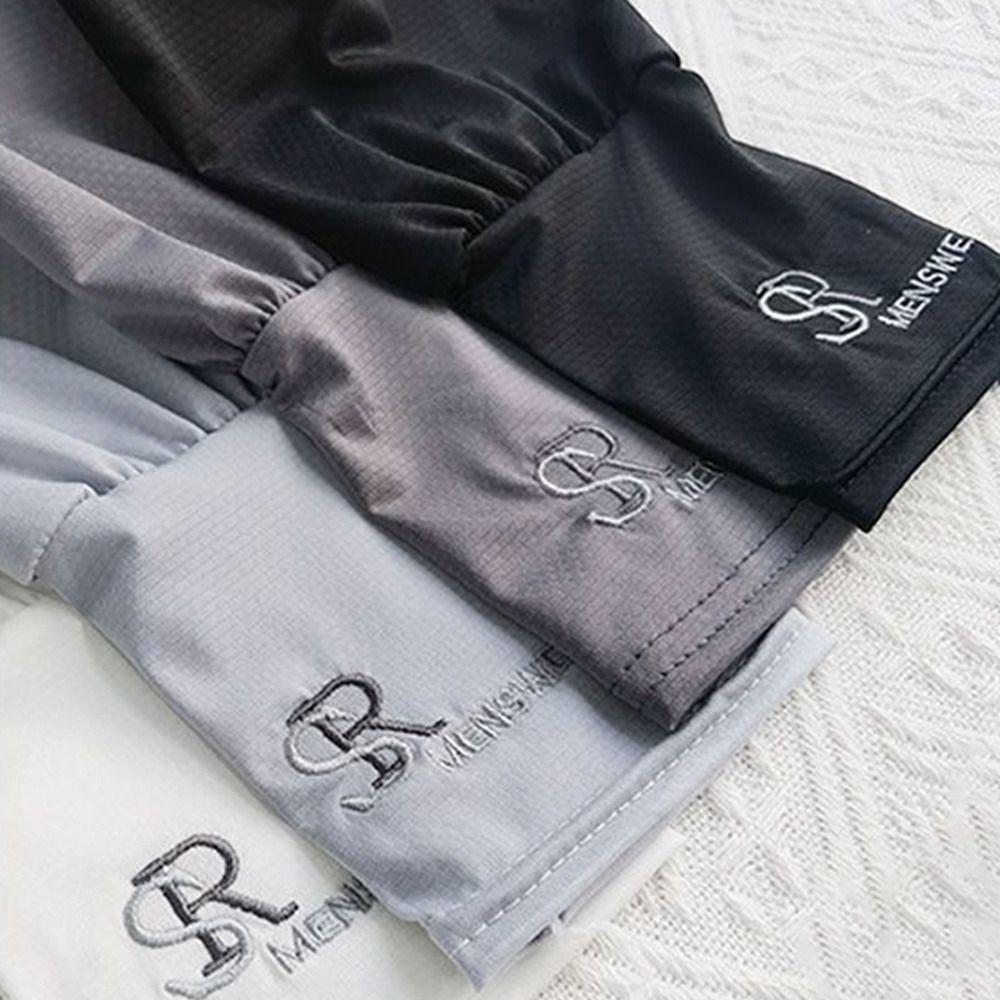 Sunscreen Anti UV Arm Covers Ice Silk Driving Gloves Simple Long Mittens Women Men
