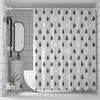 1 Raindrop Shower Curtain with Grey and White Water Drop Pattern. This Thickened Pure EVA Translucent Printed Bathroom Curtain Measures 72x72 Inches